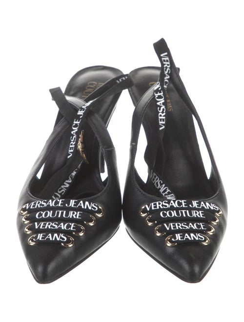 Versace Jeans Couture Leather Slingback Pumps