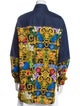Versace Jeans Couture Graphic Print Long Sleeve Button-Up Top