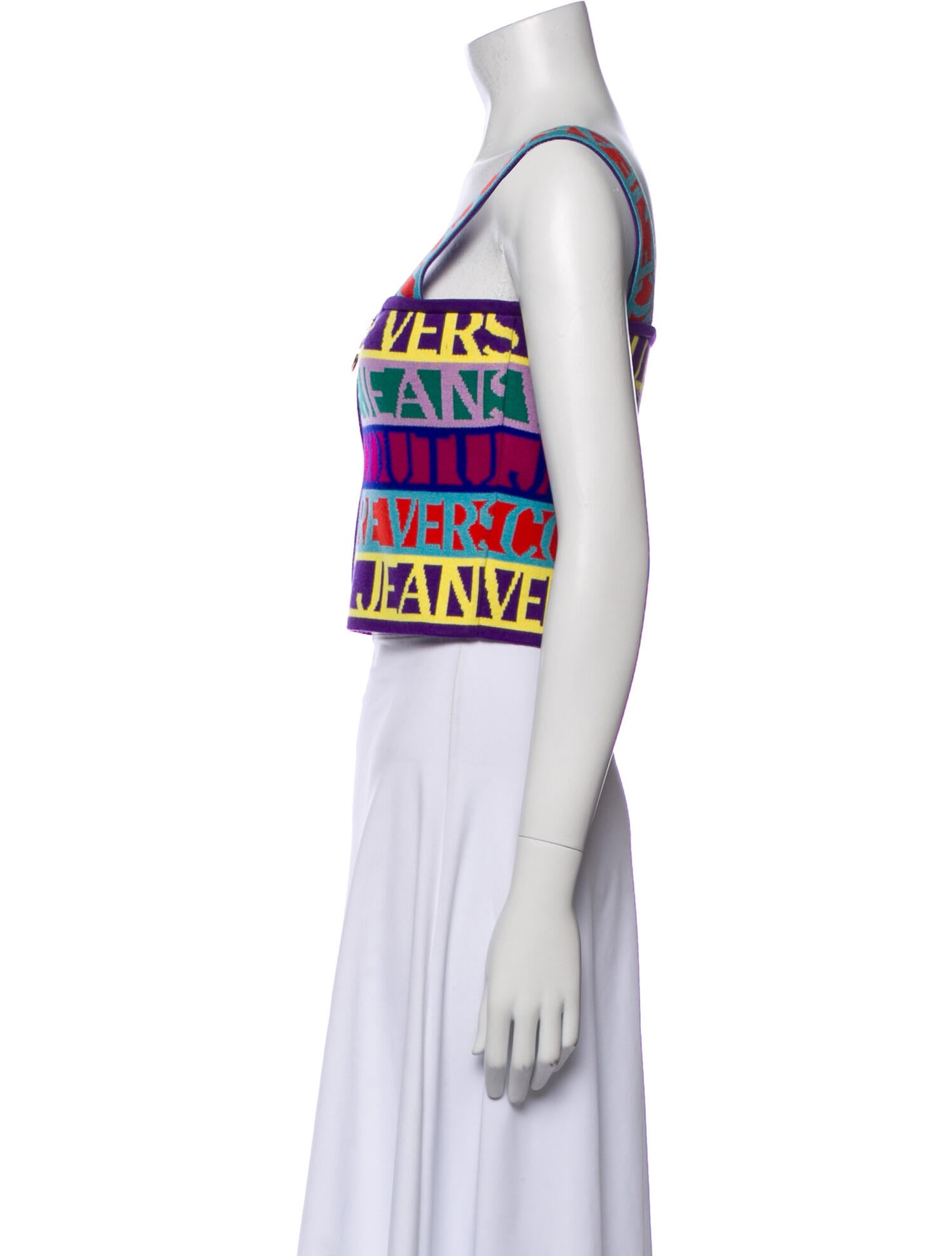 Versace Jeans Couture Printed Square Neckline Crop Top
