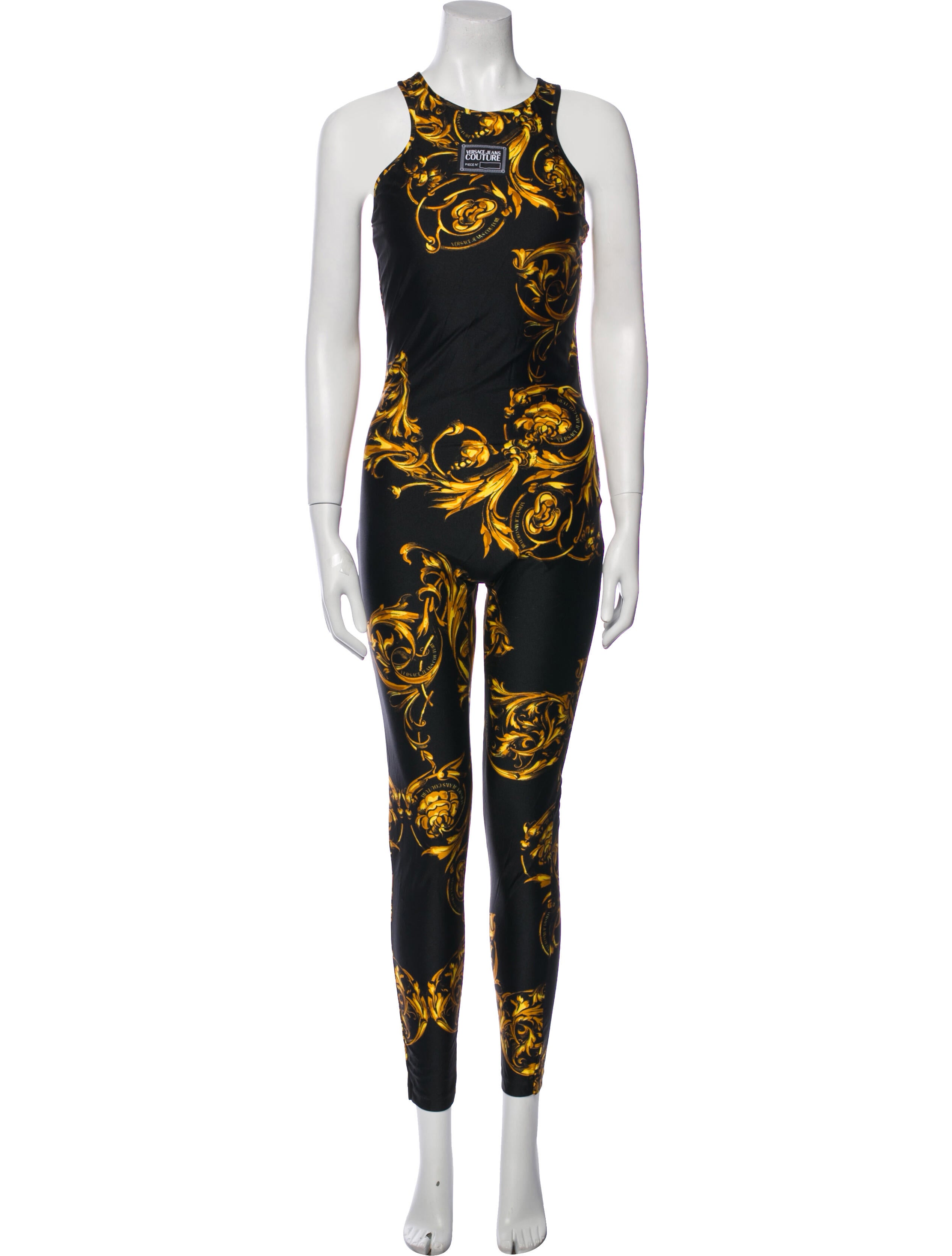 Versace Jeans Couture Printed Crew Neck Jumpsuit
