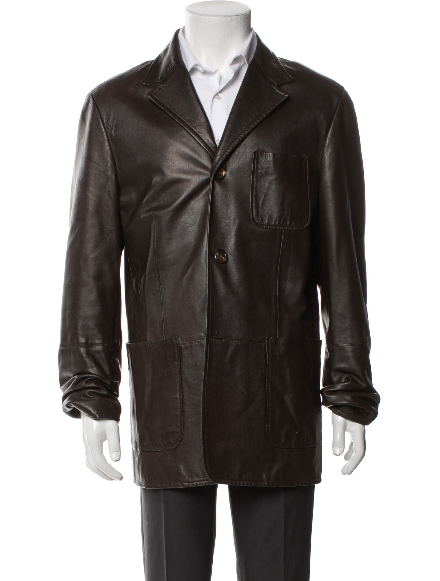 Versace Jeans Couture Leather Peacoat