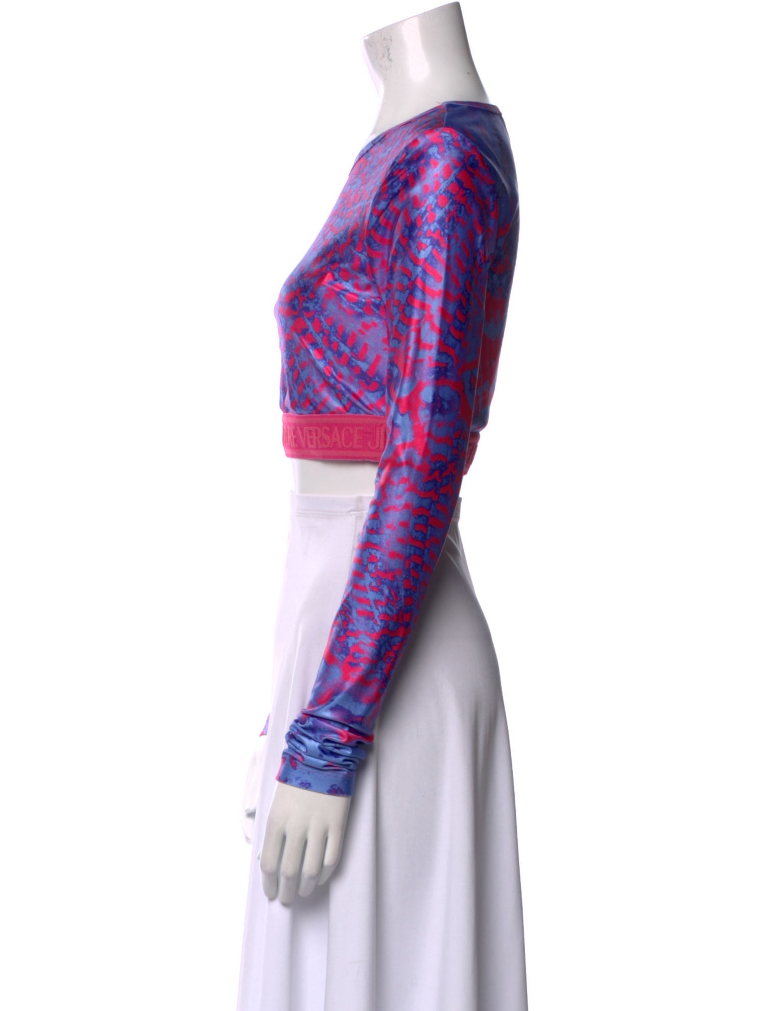 Versace Jeans Couture Printed Crew Neck Crop Top