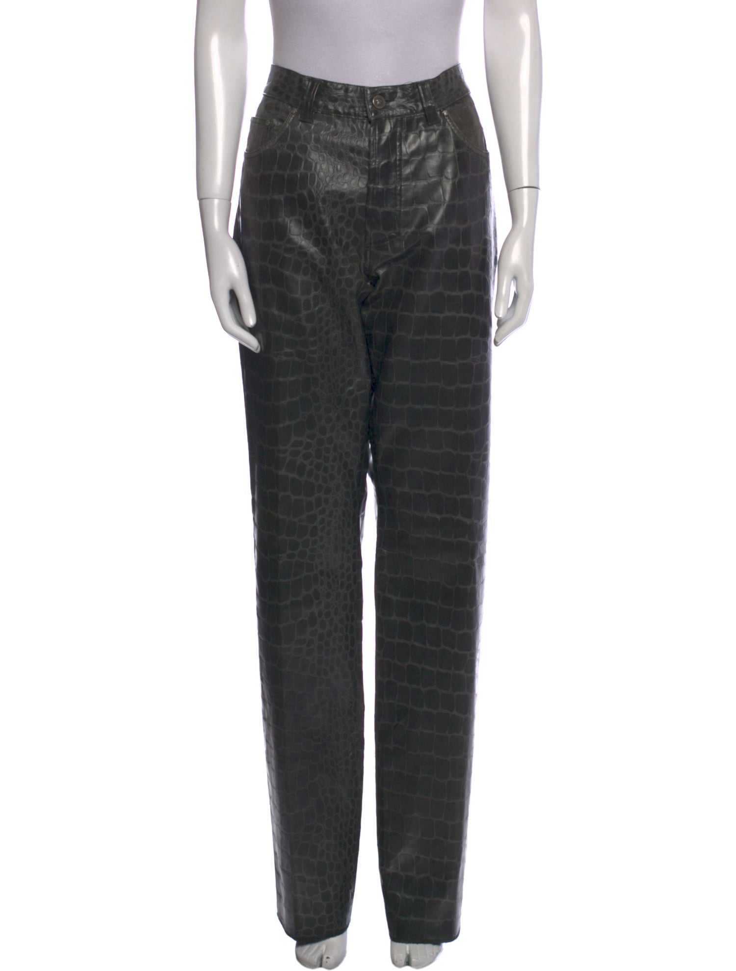 Versace Jeans Couture Faux Leather Straight Leg Pants