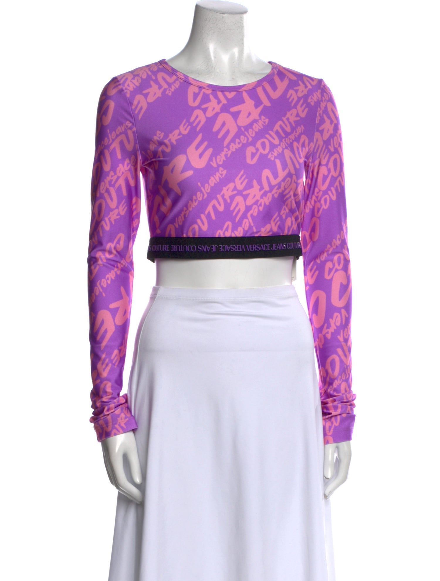 Versace Jeans Couture Nylon Printed Crop Top