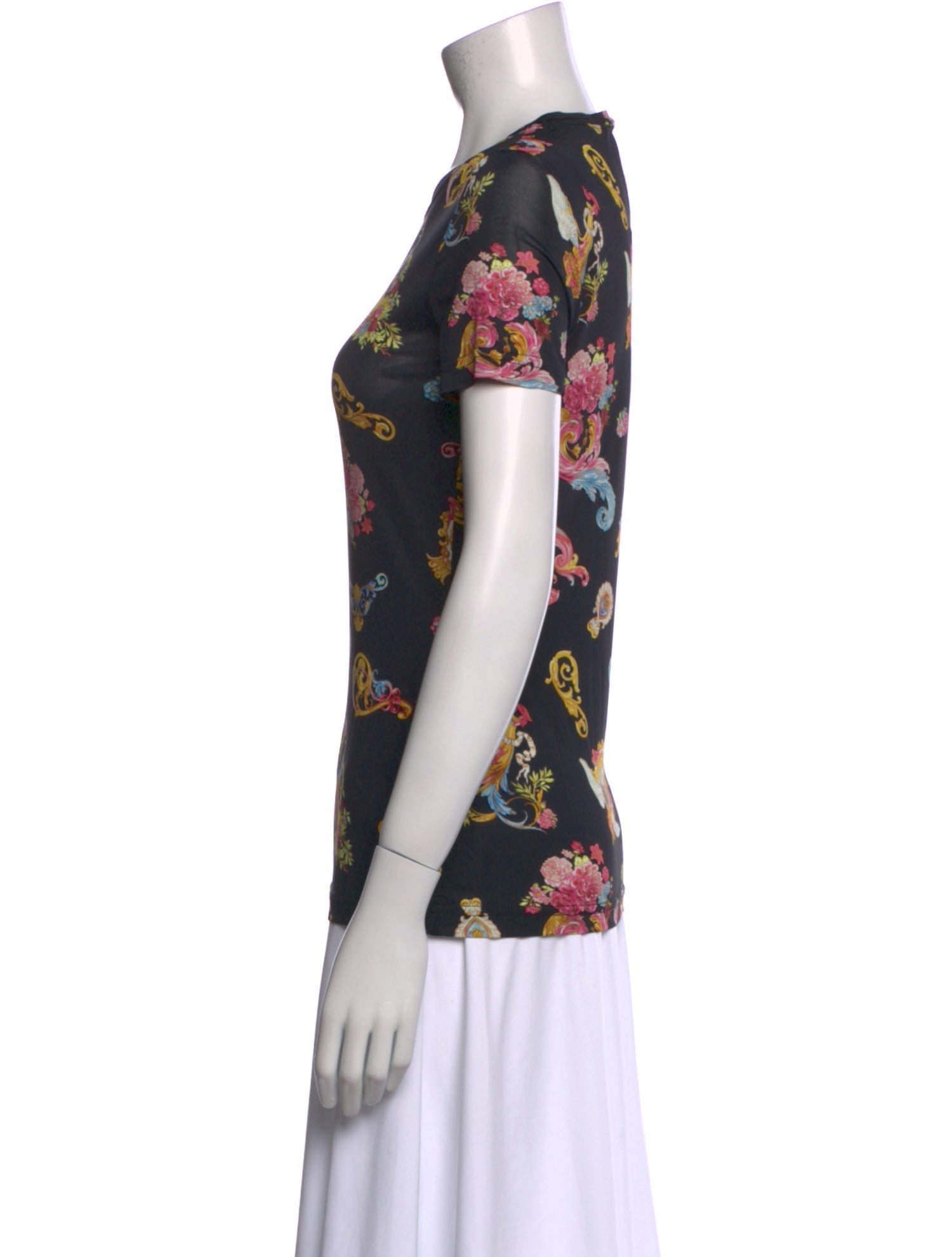Versace Jeans Couture Floral Print Crew Neck T-Shirt