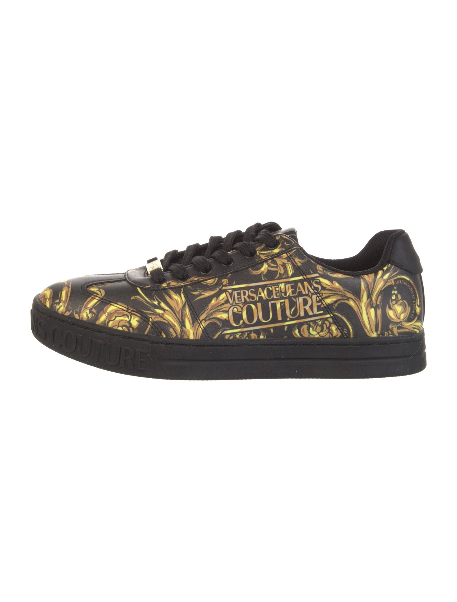Versace Jeans Couture Leather Graphic Print Sneakers