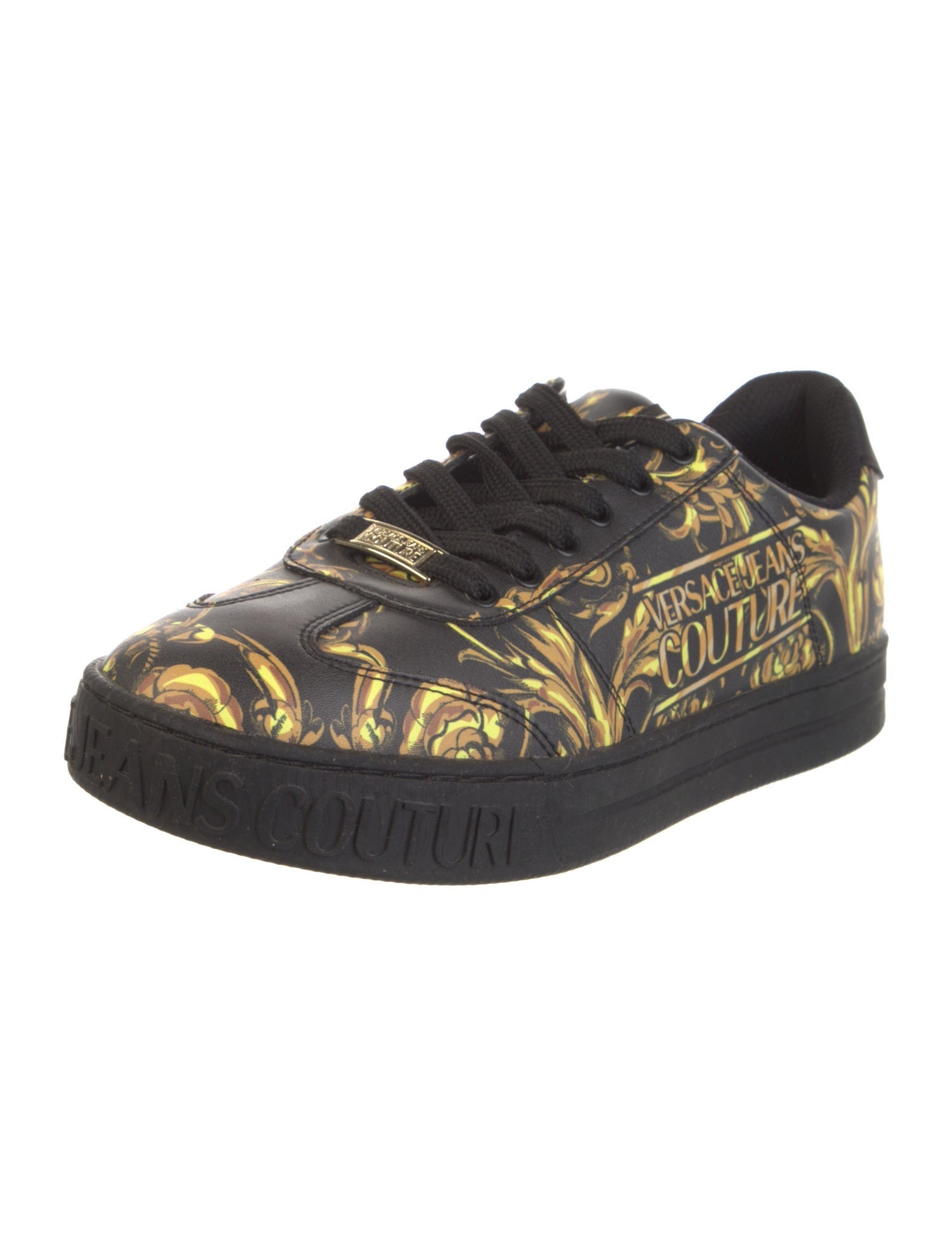 Versace Jeans Couture Leather Graphic Print Sneakers