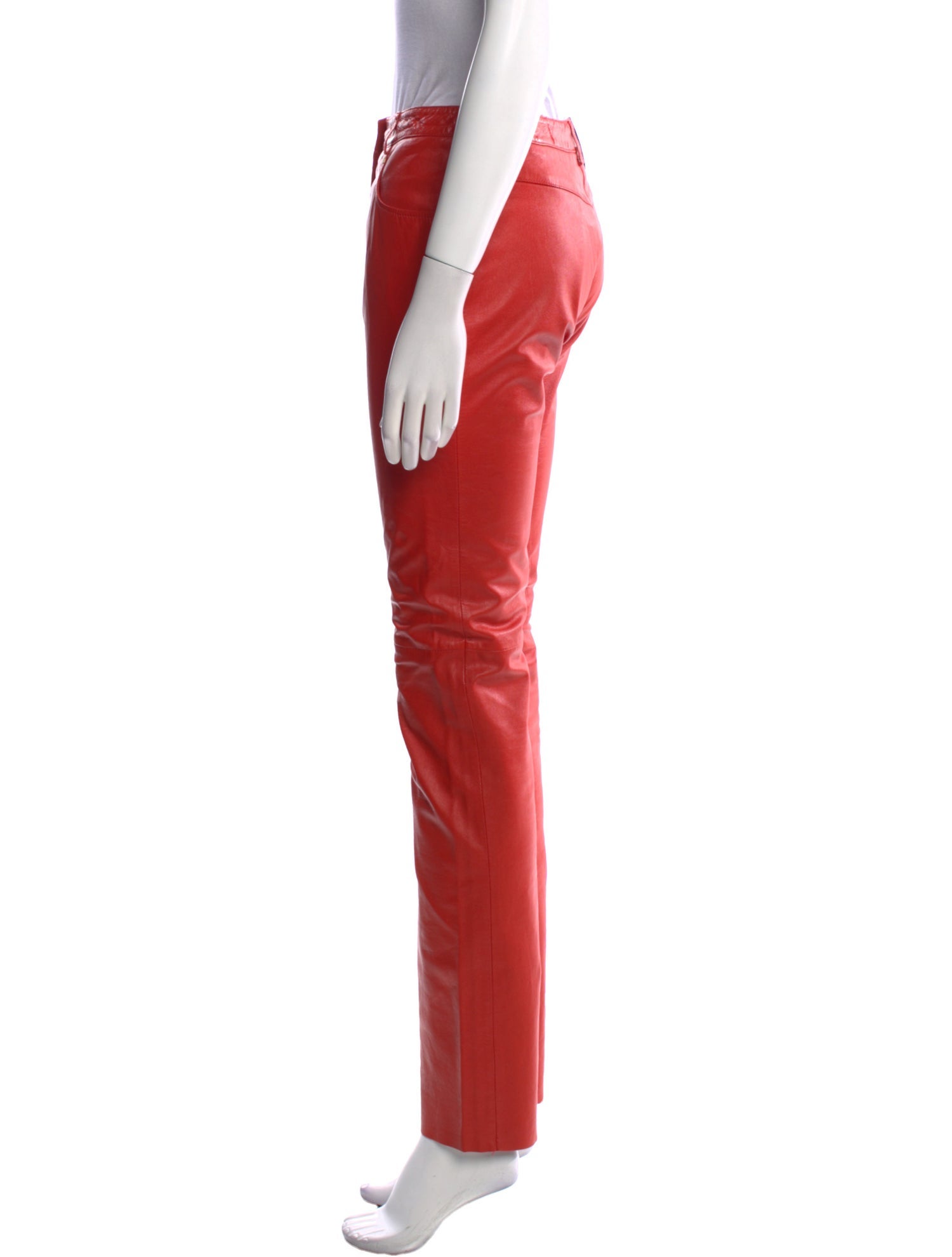 Versace Jeans Couture Leather Straight Leg Pants