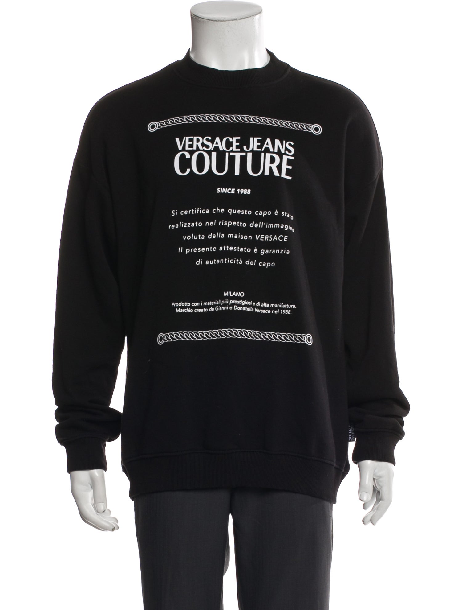 Versace Jeans Couture Graphic Print Crew Neck Pullover