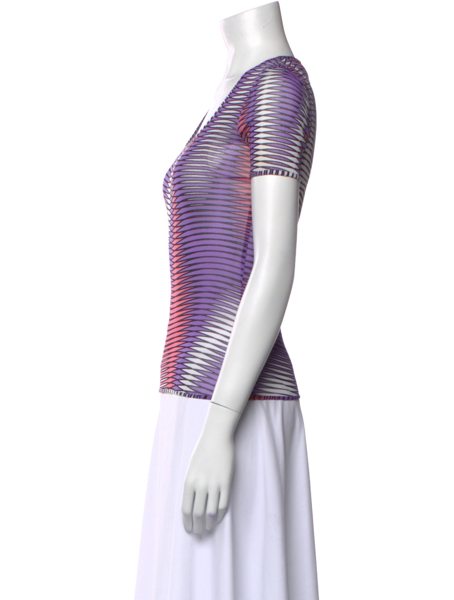 Versace Jeans Couture Striped Square Neckline T-Shirt