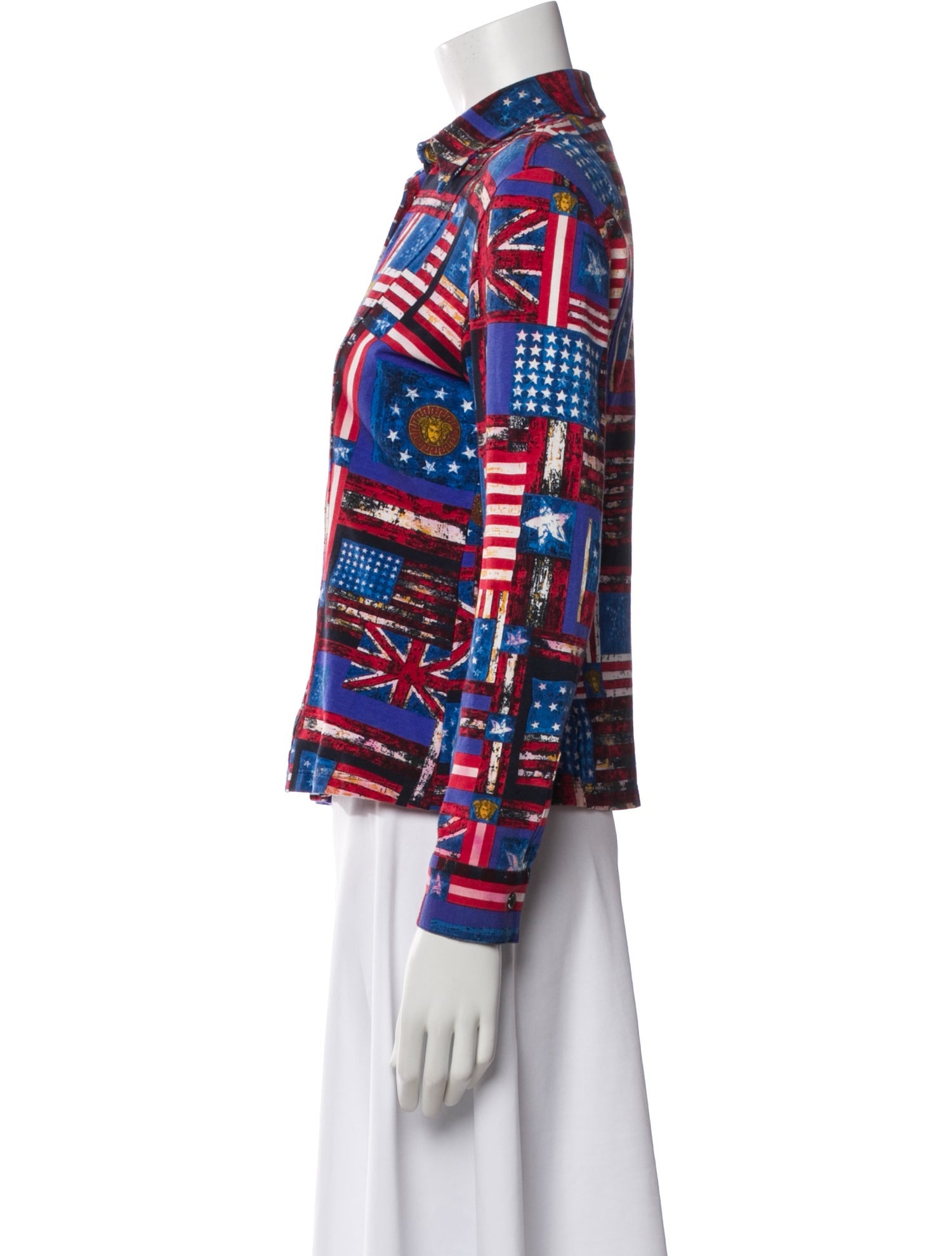 Versace Jeans Couture Vintage Graphic Print Button-Up Top