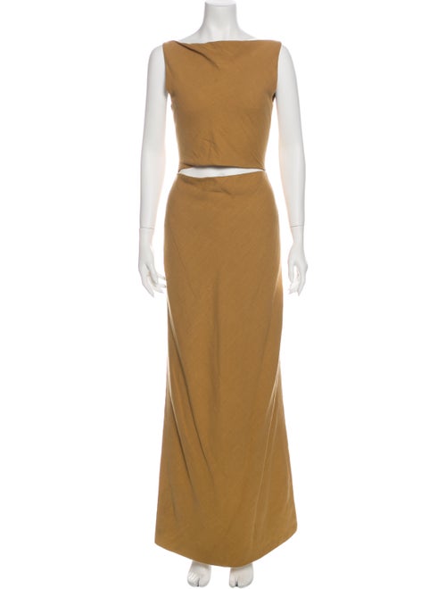 Bevza Linen Long Dress Yellow
