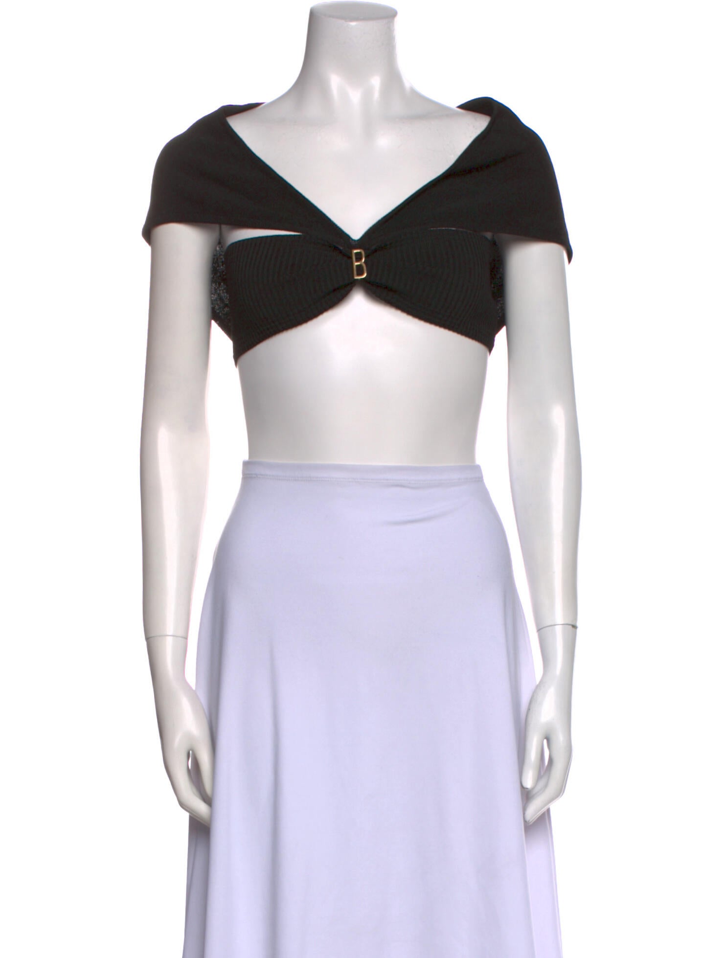 Bevza V-Neck Short Sleeve Crop Top