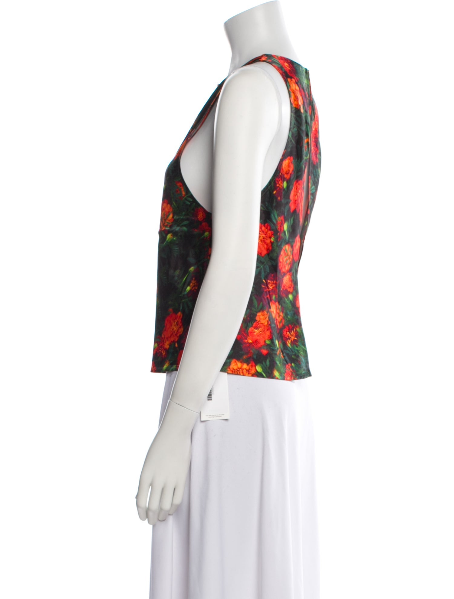 Bevza Floral Print Crew Neck Blouse