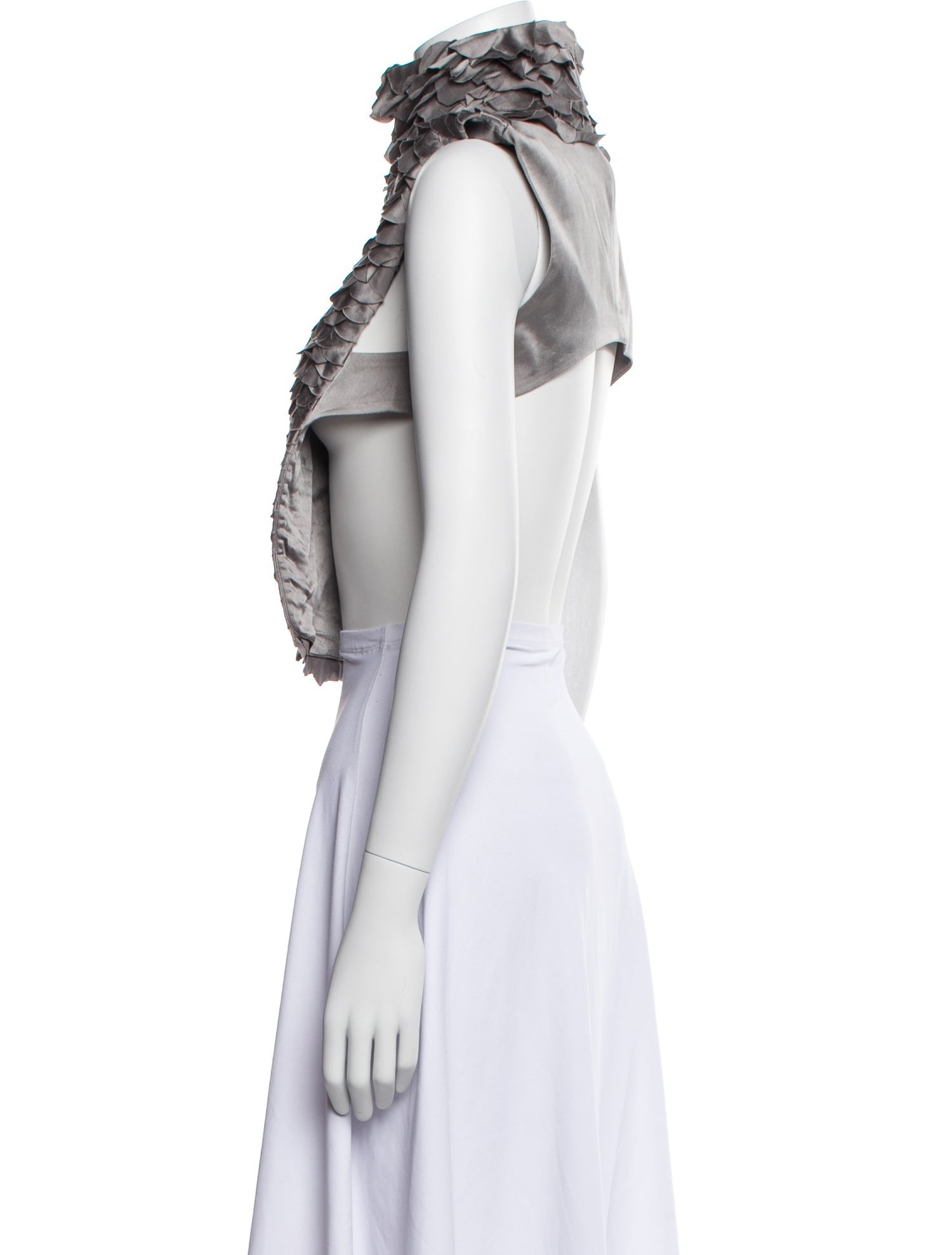 Bevza Silk Mock Neck Crop Top