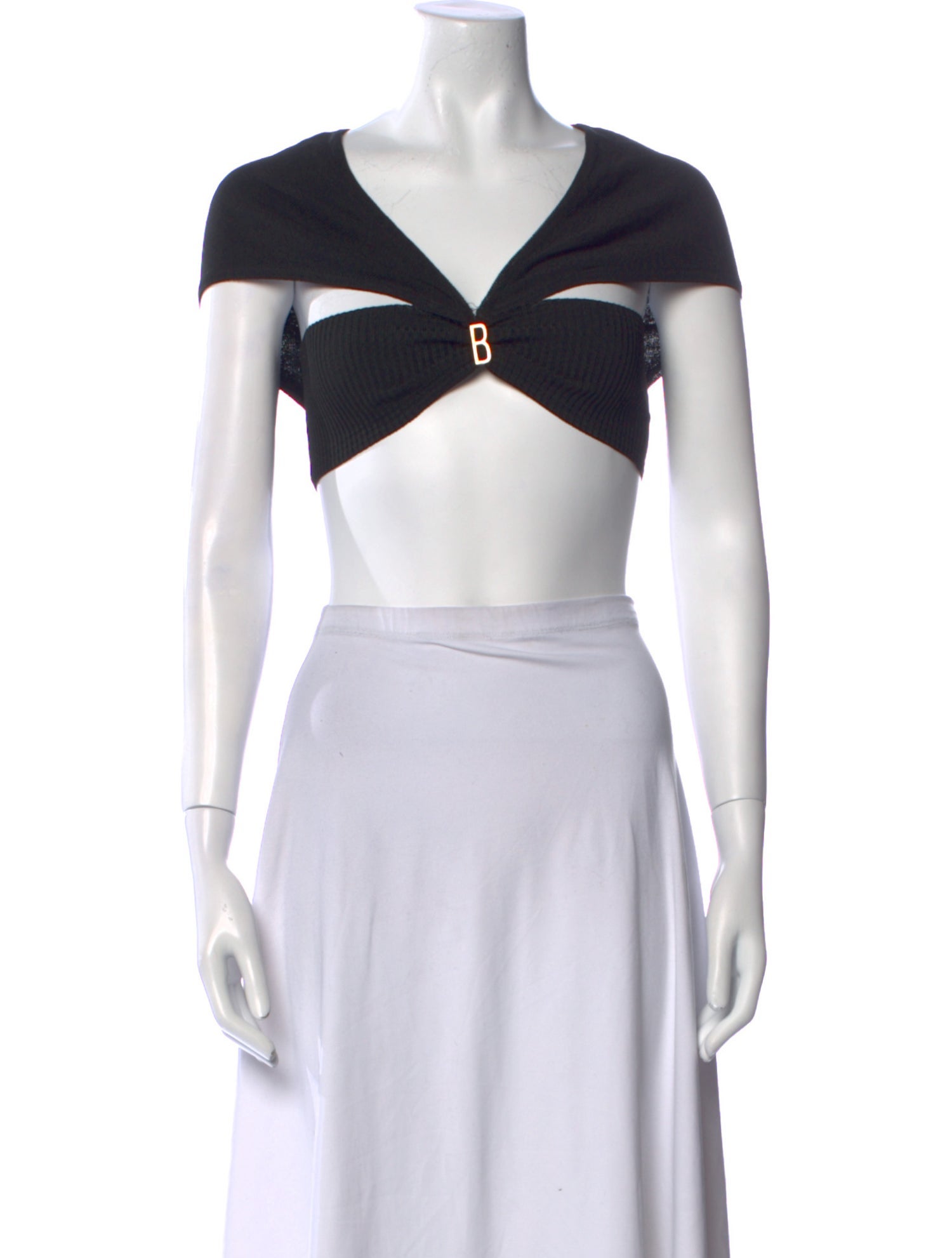 Bevza V-Neck Short Sleeve Crop Top