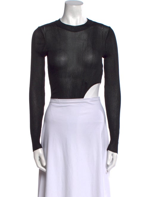 Bevza Crew Neck Long Sleeve Crop Top