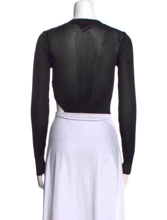 Bevza Crew Neck Long Sleeve Crop Top