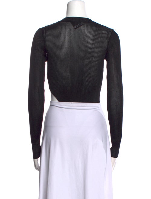 Bevza Crew Neck Long Sleeve Crop Top