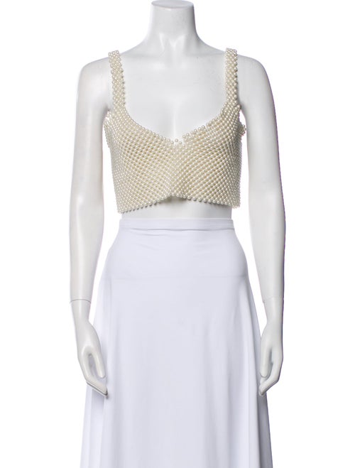 Bevza V-Neck Sleeveless Crop Top