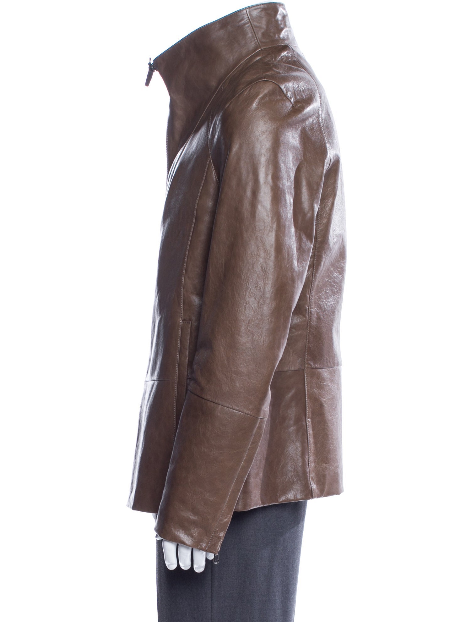 Vespucci By Vsp Lamb Leather Printed Moto Jacket