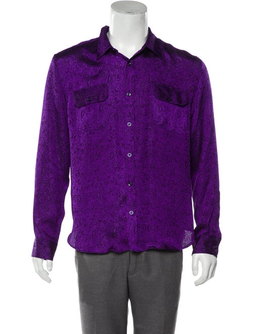 VeniceW Paisley Button-Up Shirt indigo