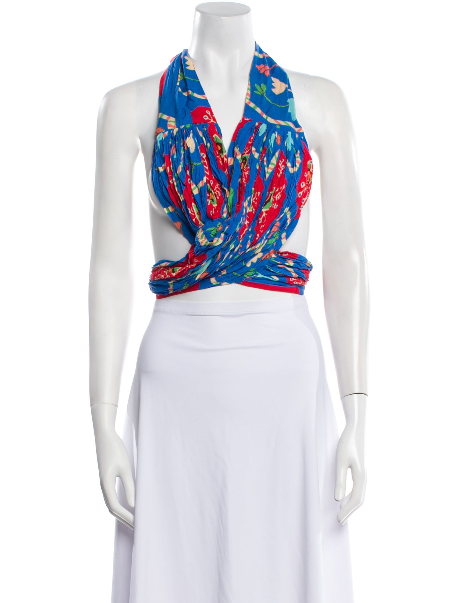 Verandah Printed V-Neck Crop Top