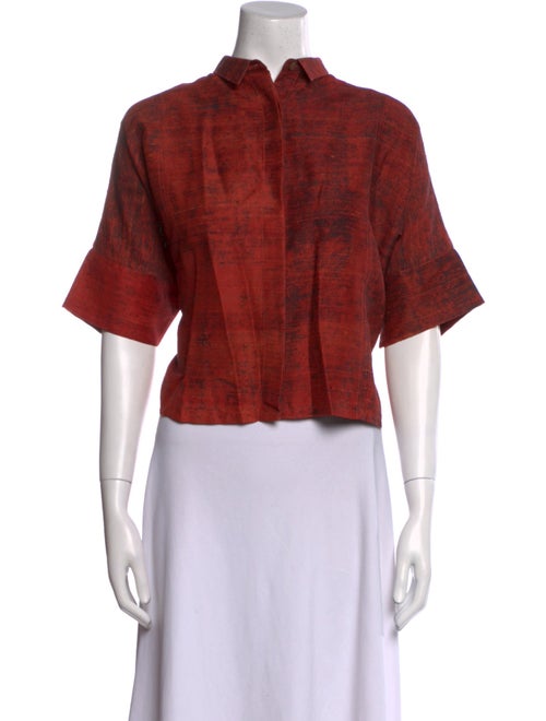 Verandah Plaid Print Mock Neck Crop Top