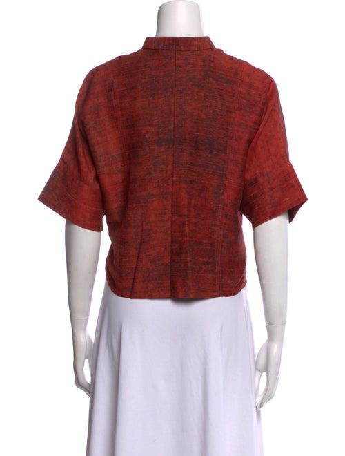 Verandah Plaid Print Mock Neck Crop Top