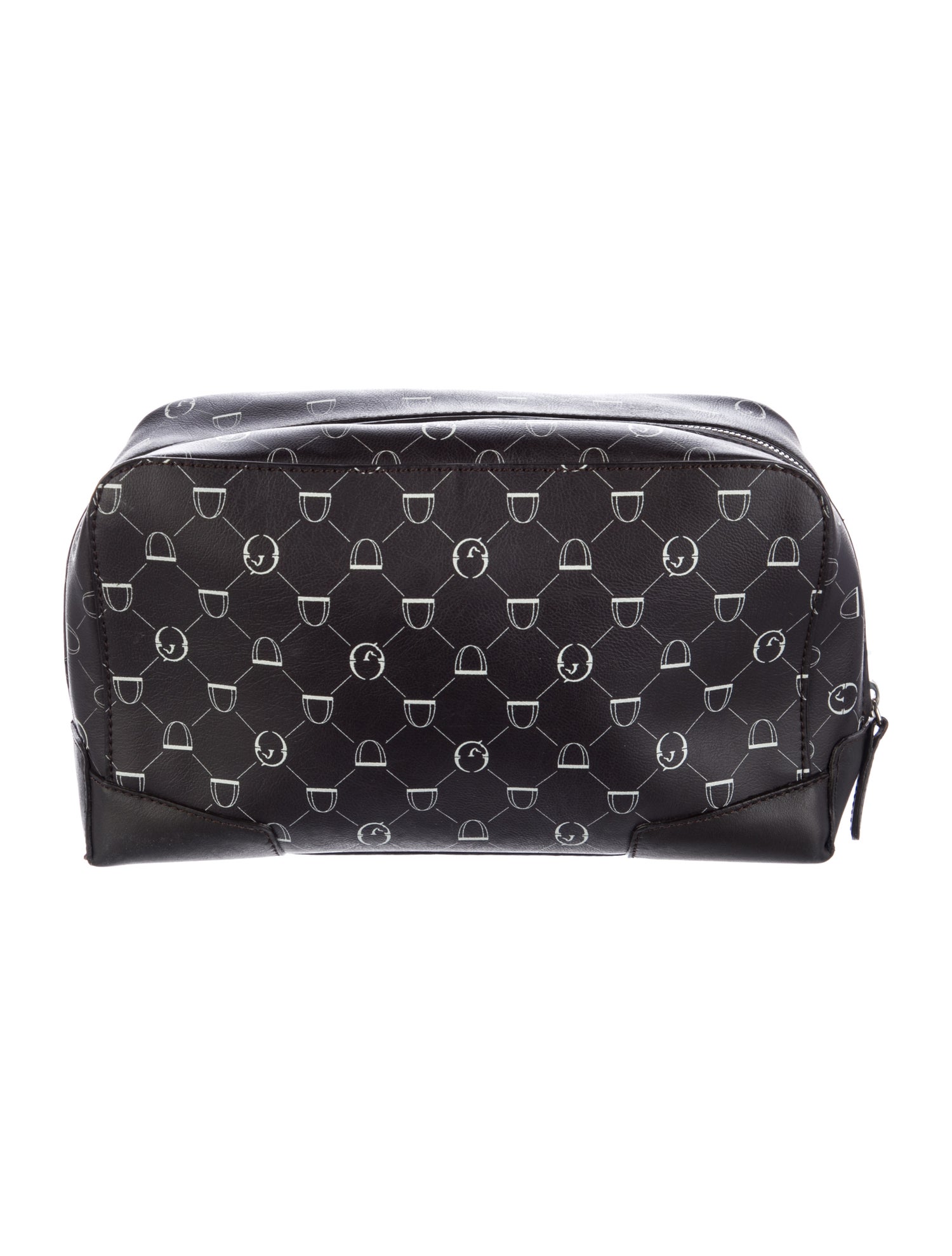 Vestrum Pattern Print Leather Cosmetic Bag
