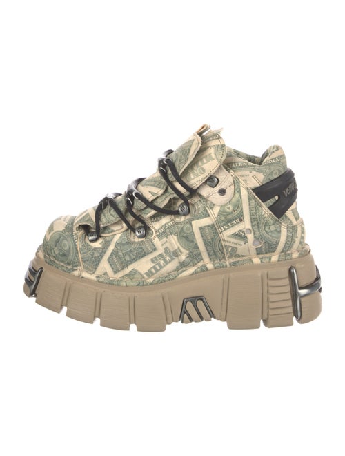 Vetements x New Rock Leather Printed Hiking Boots