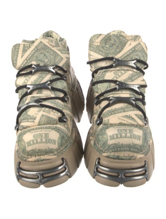 Vetements x New Rock Leather Printed Hiking Boots