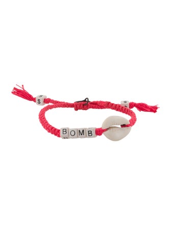 Venessa Arizaga Bead,Cord & Shell "BOMB" Adjustable Friendship Bracelet