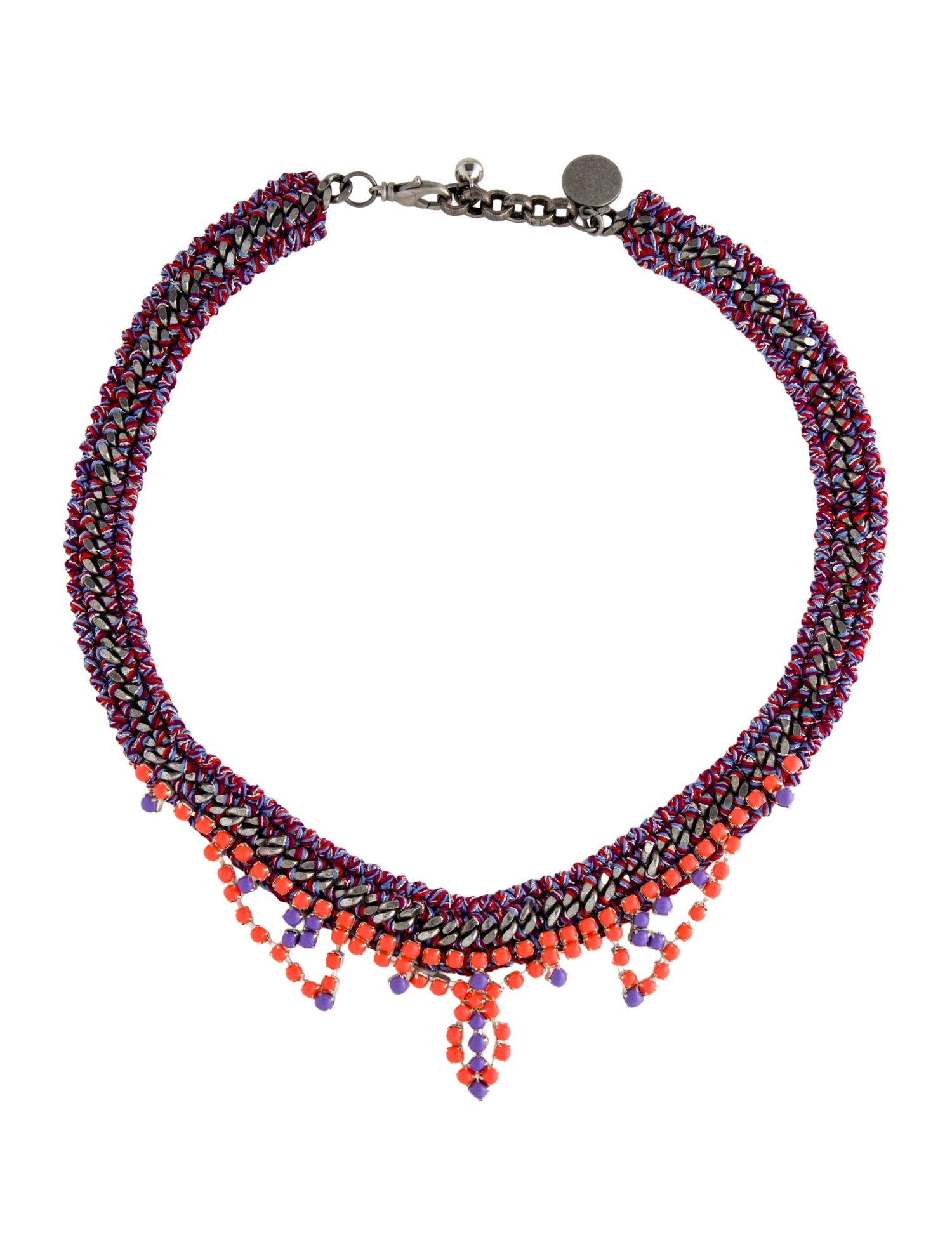 Venessa Arizaga Enamel & Fabric Choker Necklace
