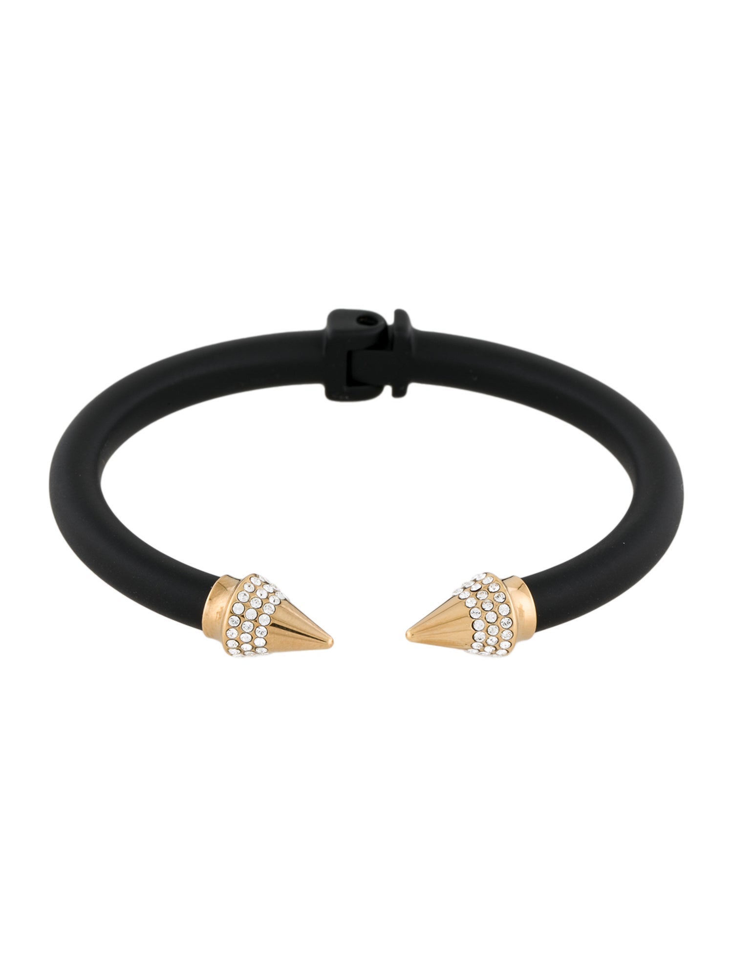 Vita Fede Crystal TwoTone Mini Titan Cuff Bracelet Black, GoldTone