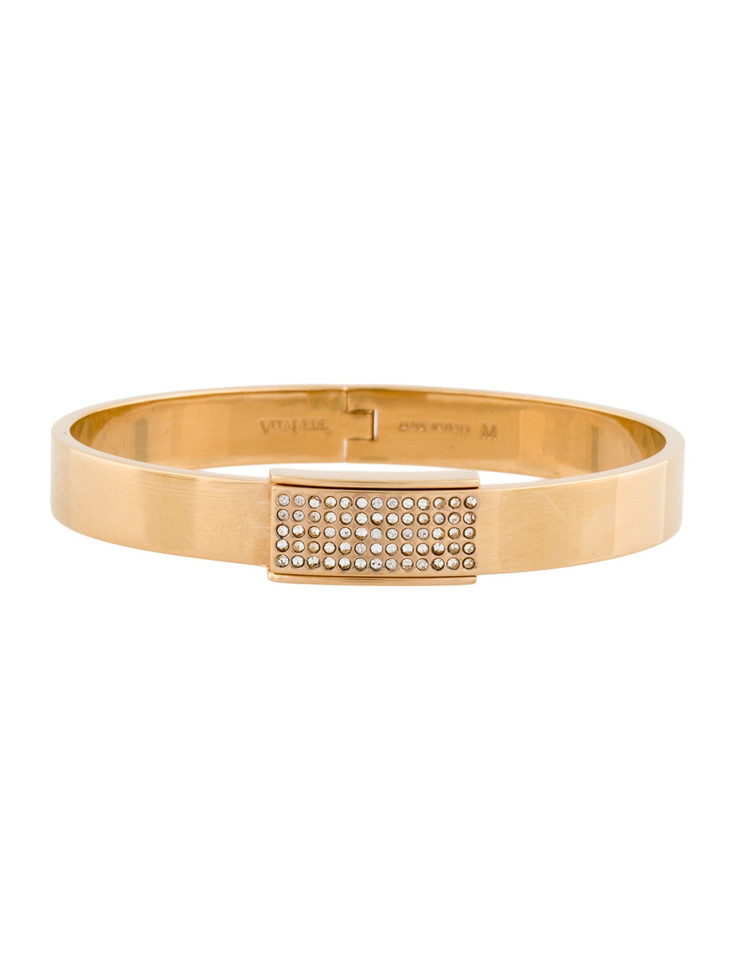 Vita Fede Crystal Hinge Bangle Bracelet