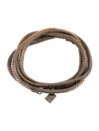 Vita Fede Leather Chain Wrap Bracelet