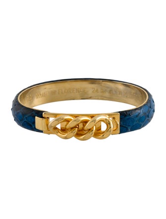 Vita Fede Leather Embossed Buckle Bracelet