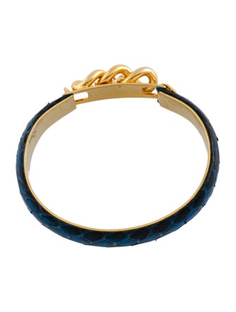 Vita Fede Leather Embossed Buckle Bracelet