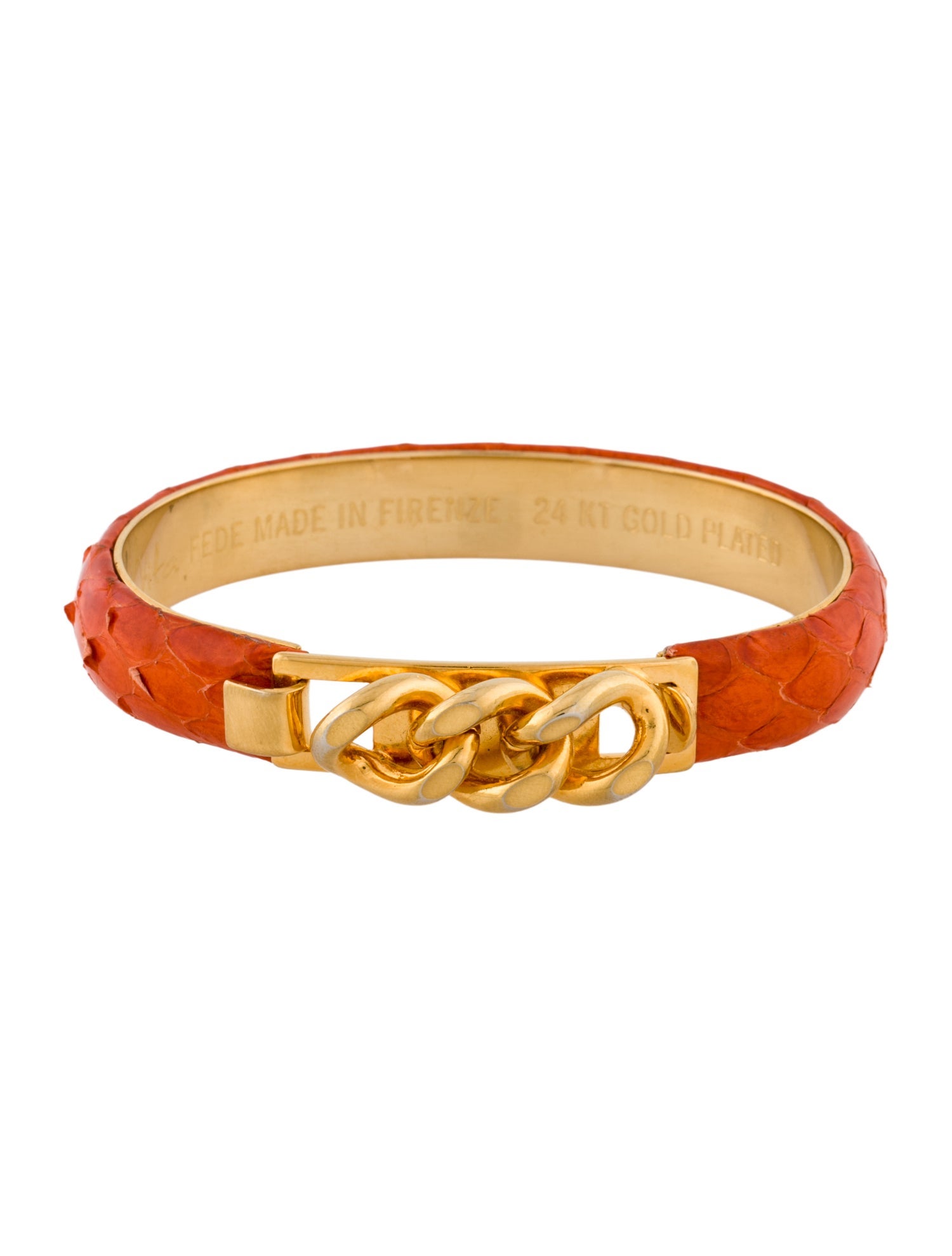 Vita Fede Snakeskin Curb Chain Bangle Bracelet