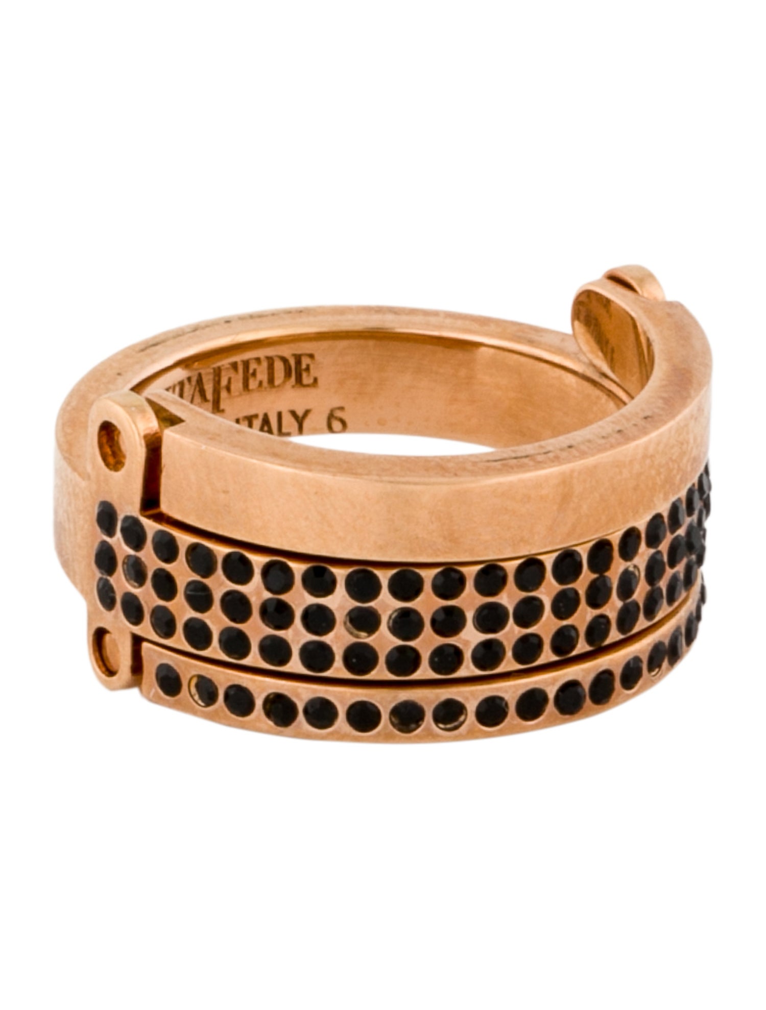 Vita Fede Crystal Bargot Hinged Band Ring