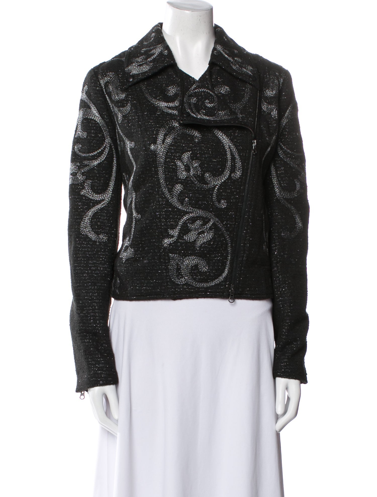 Marchesa Voyage Printed Biker Jacket