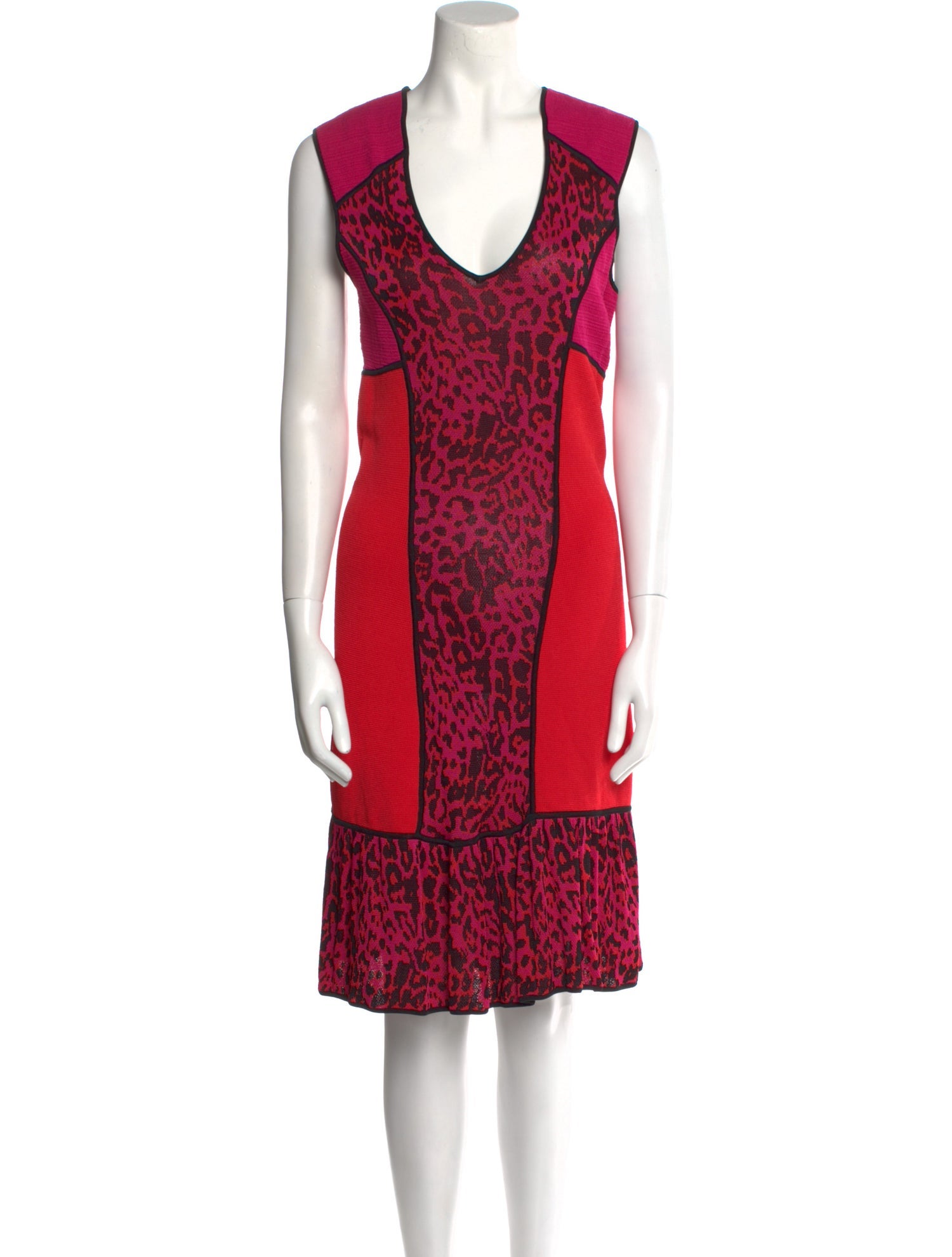 Marchesa Voyage Animal Print Knee-Length Dress