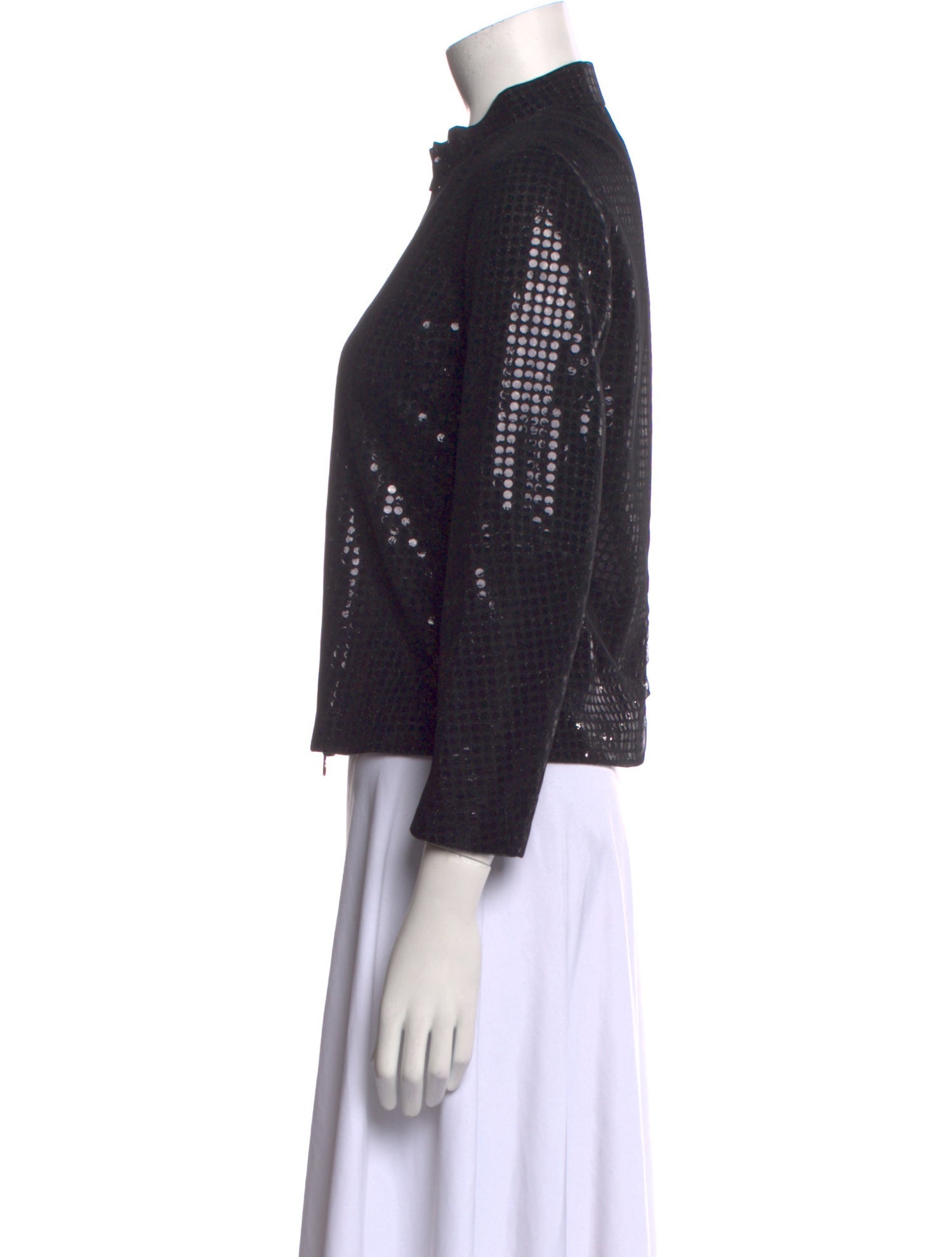 Vivienne Tam Nylon Mock Neck Top