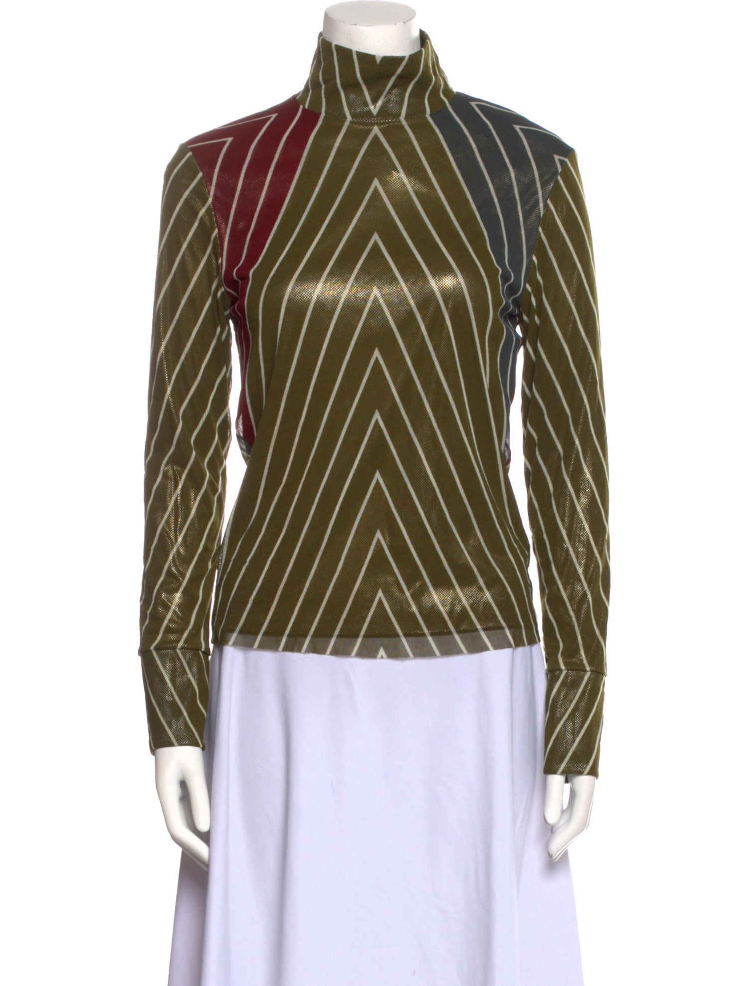 Vivienne Tam Striped Turtleneck Top w/ Tags