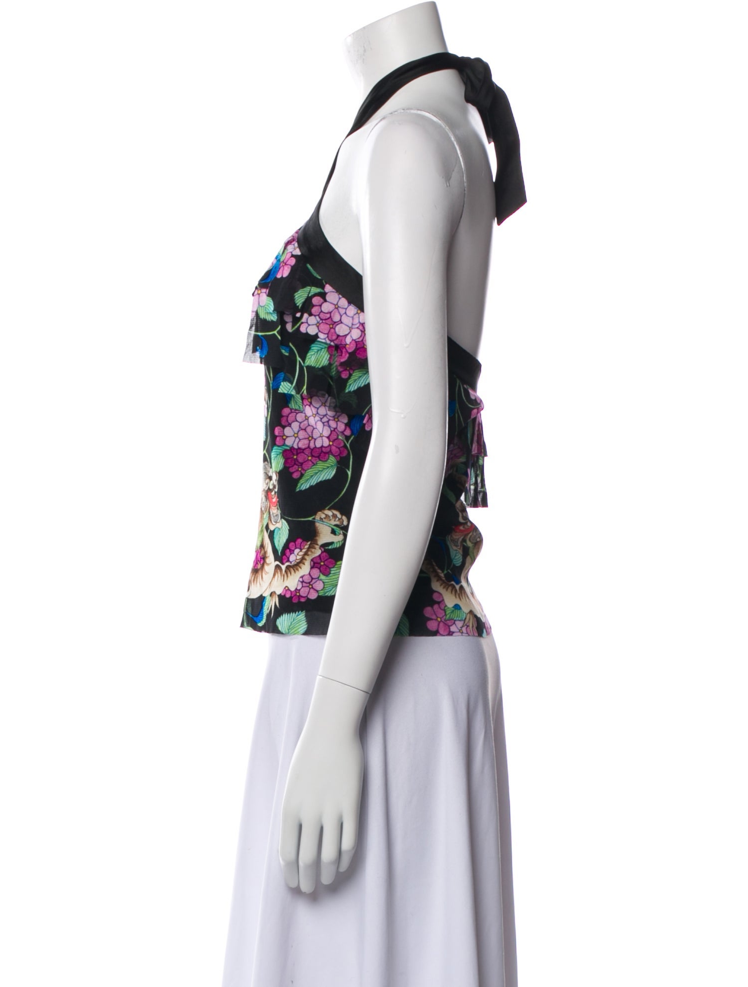 Vivienne Tam Floral Print Halterneck Top