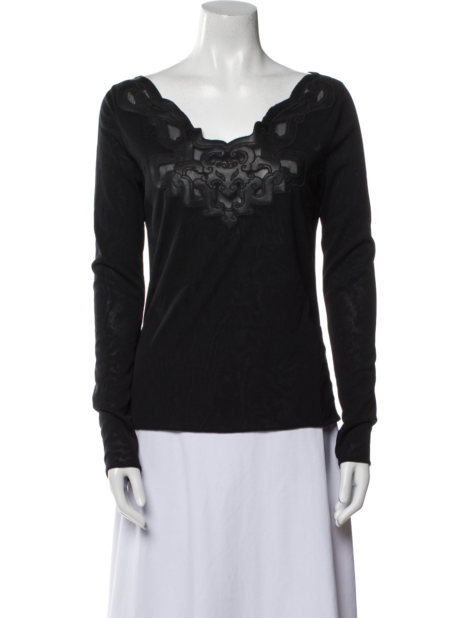 Vivienne Tam Nylon Scoop Neck Top
