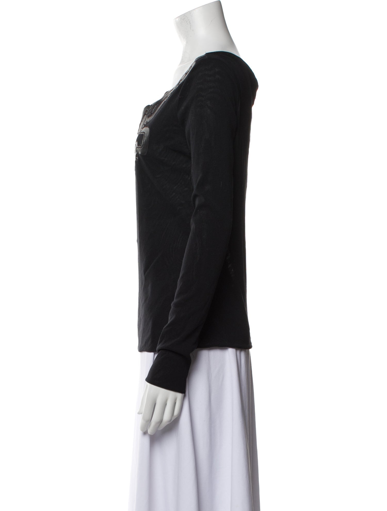 Vivienne Tam Nylon Scoop Neck Top