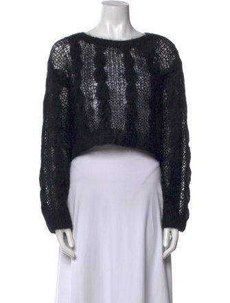 Vivienne Tam Kid Mohair Bateau Neckline Crop Top