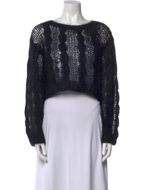 Vivienne Tam Kid Mohair Bateau Neckline Crop Top